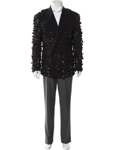 Pre-owned Dsquared2 Virgin Wool Printed Blazer In Gray