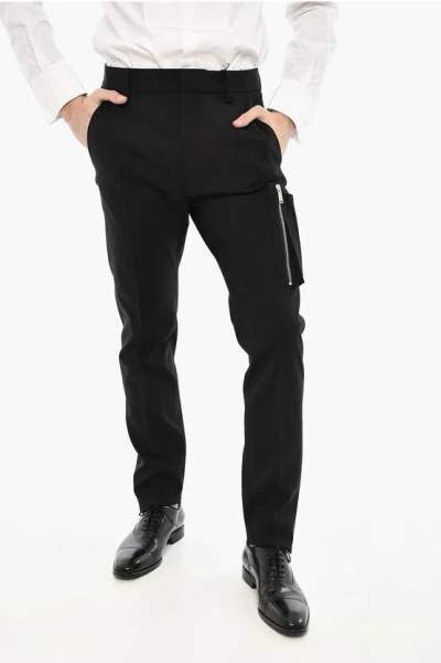 Dsquared2 Virgin Wool Single Pleated Pants Grösse 46 In Black