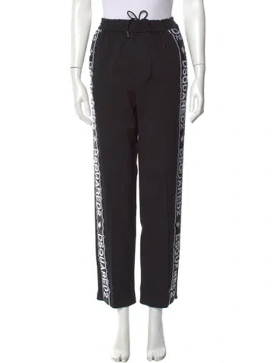 Pre-owned Dsquared2 Virgin Wool Straight Leg Pants In Black