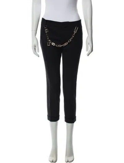 Pre-owned Dsquared2 Virgin Wool Straight Leg Pants In Black