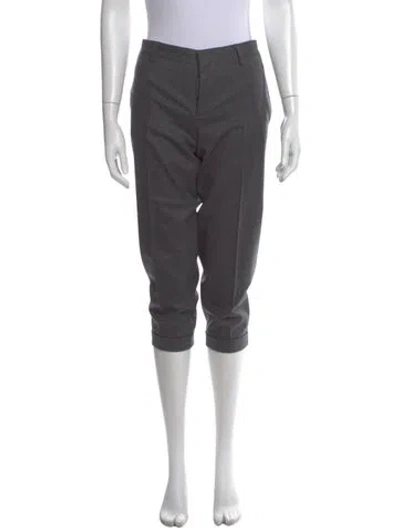 Pre-owned Dsquared2 Virgin Wool Straight Leg Pants In Gray