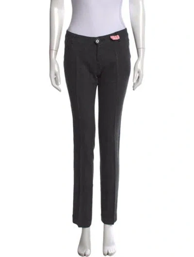 Pre-owned Dsquared2 Virgin Wool Straight Leg Pants In Gray