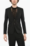 Dsquared2 Virgin Wool Stretch 2-button Blazer With Peak Lapel Grösse 46 In Black