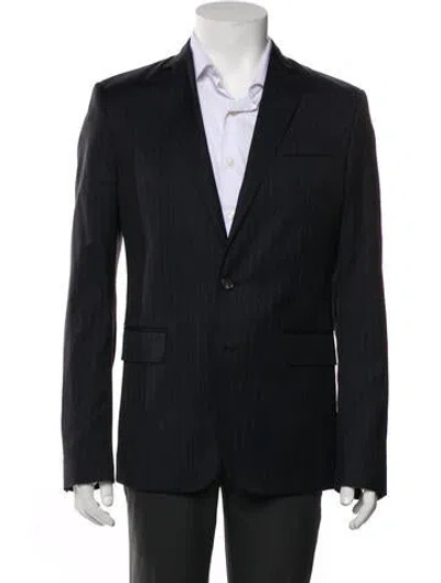 Pre-owned Dsquared2 Virgin Wool Striped Blazer In Black
