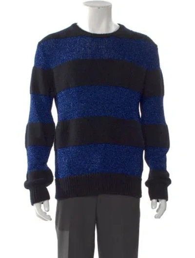 Pre-owned Dsquared2 Virgin Wool Striped Pullover In Blue