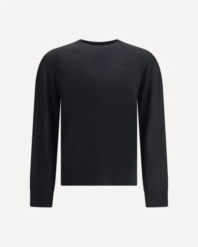 Dsquared2 Virgin Wool Jumper In Black