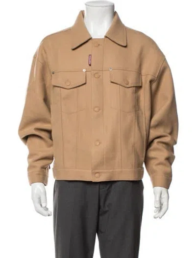 Pre-owned Dsquared2 Virgin Wool Trucker Jacket In Brown