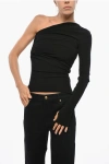 Dsquared2 Viscose One-shoulder Top In Black
