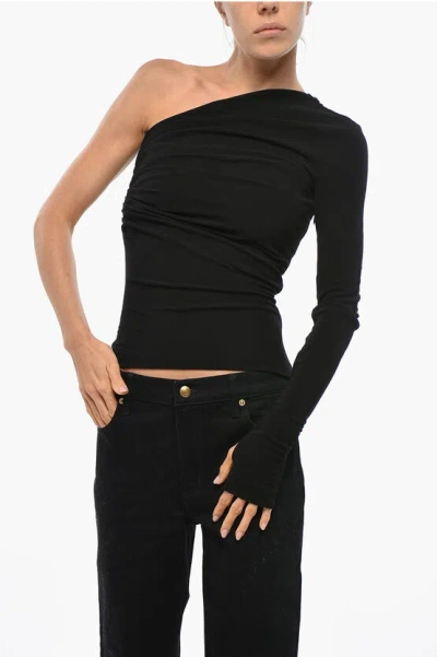 Dsquared2 Viscose One-shoulder Top In Black