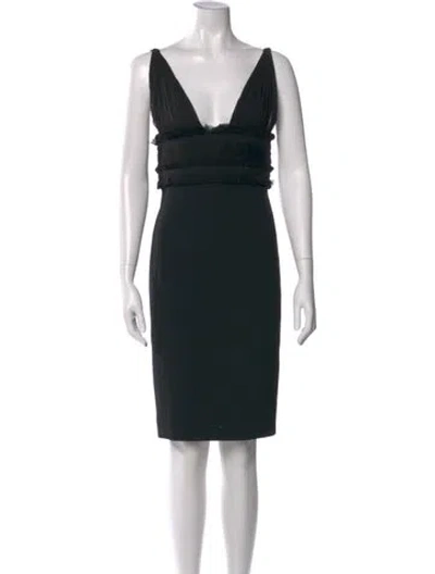 Pre-owned Dsquared2 V-neck Knee-length Dress In Black