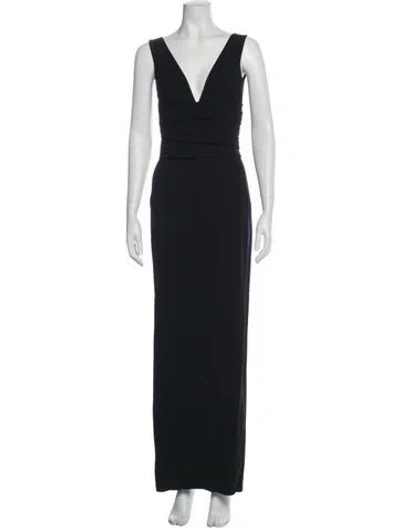 Pre-owned Dsquared2 V-neck Long Dress In Black