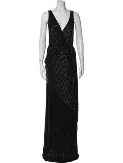 Pre-owned Dsquared2 V-neck Long Dress In Multi