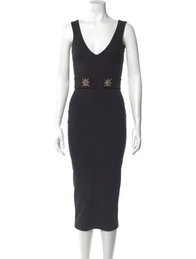 Pre-owned Dsquared2 V-neck Midi Length Dress In Gray