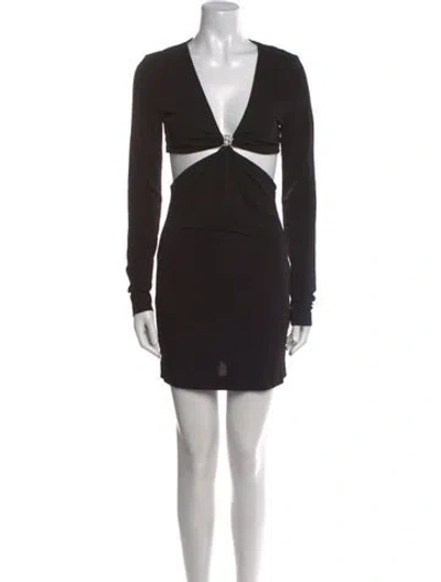 Pre-owned Dsquared2 V-neck Mini Dress In Black