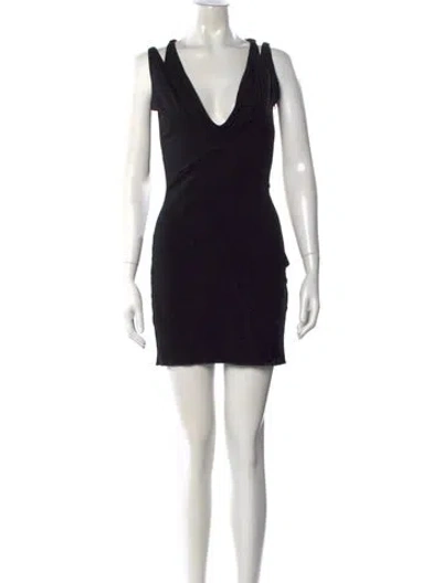 Pre-owned Dsquared2 V-neck Mini Dress In Black
