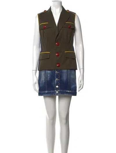 Pre-owned Dsquared2 V-neck Mini Dress In Blue