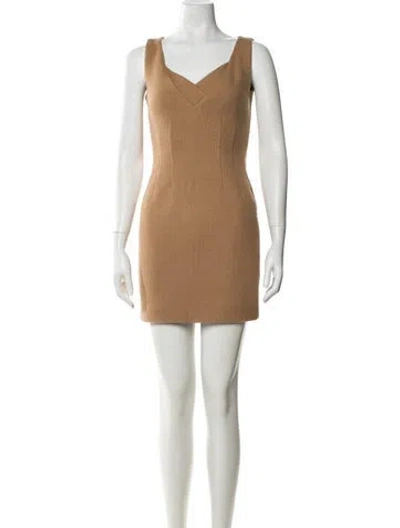 Pre-owned Dsquared2 V-neck Mini Dress In Brown