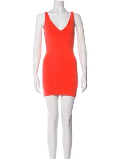 Pre-owned Dsquared2 V-neck Mini Dress In Orange