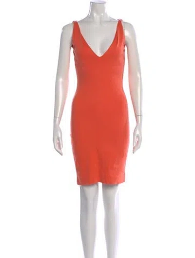 Pre-owned Dsquared2 V-neck Mini Dress In Orange