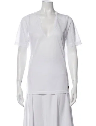 Pre-owned Dsquared2 V-neck Short Sleeve T-shirt In Neutrals