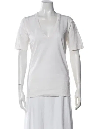 Pre-owned Dsquared2 V-neck Short Sleeve T-shirt In White