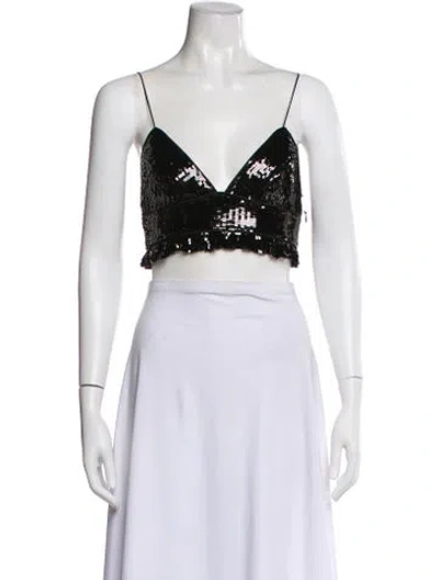 Pre-owned Dsquared2 V-neck Sleeveless Crop Top W/ Tags In Black