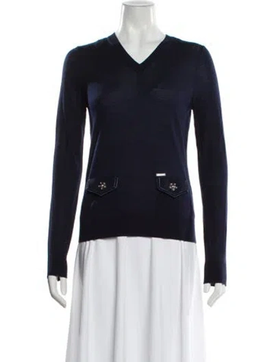 Pre-owned Dsquared2 V-neck Sweater In Blue