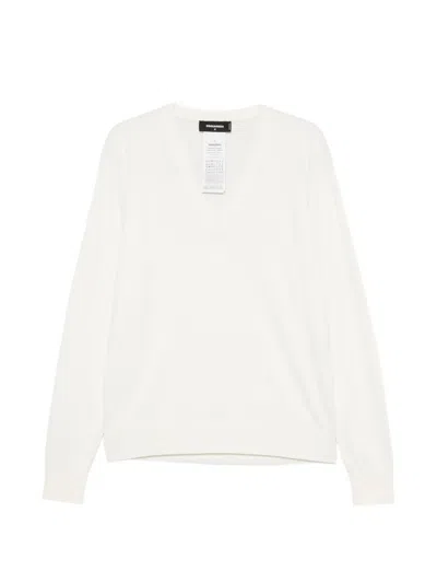 Dsquared2 V-neck Sweater In Neutral