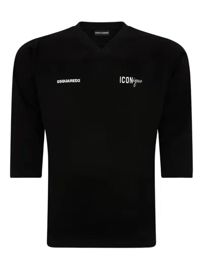 Dsquared2 V-neck T-shirt In Black