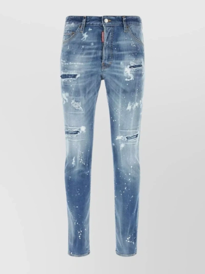 Dsquared2 Waist Belt Loop Skinny Jeans In Blue