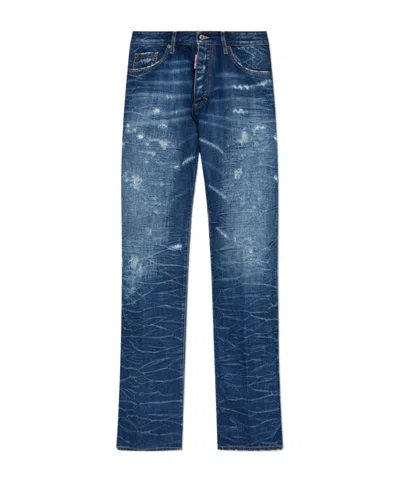 Dsquared2 Waistband Denim Trousers In Blue