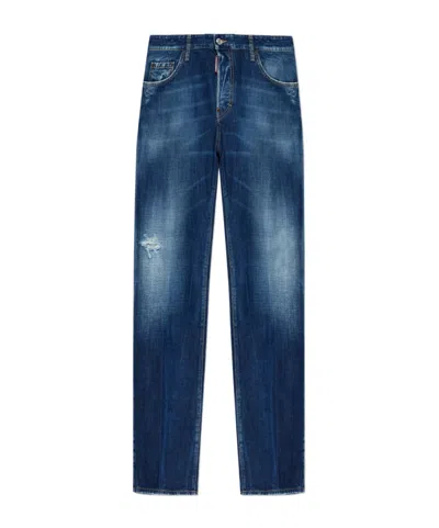 Dsquared2 Waistband Denim Trousers In Blue