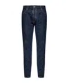Dsquared2 Straight Leg Five-pocket Trousers With Contrast Stitching In Blue