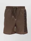 Dsquared2 Waistband Swim Trunks Knee-length In Brown