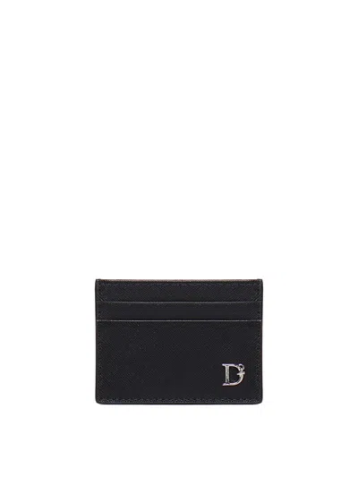Dsquared2 Logo-plaque Leather Wallet In Black