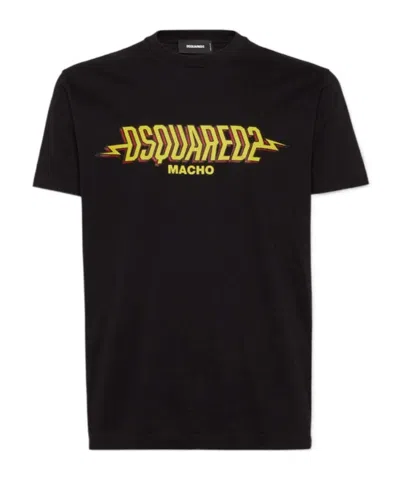 Dsquared2 Wash Loose Fit Slogan T-shirt In Black