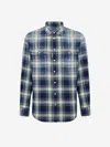 Dsquared2 Checked Pattern Shirt With Pockets And Collar In Blue