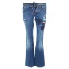 Dsquared2 Washed Denim Patch Reworked Bootcut Jeans In Blue