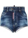 Dsquared2 Washed Denim Shorts In Navy Blue
