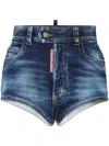 Dsquared2 Washed Denim Shorts In Navy Blue