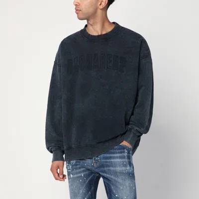 DSQUARED2 WASHED GREY SWEATSHIRT WITH LOGO