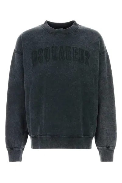 DSQUARED2 DSQUARED2  WASHED GREY SWEATSHIRT WITH LOGO