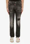 Dsquared2 Black Washed Jeans With Denim Wears In Black