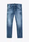 Dsquared2 Navy Washed Denim Jeans In Blue