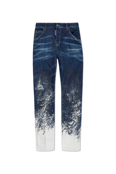 Dsquared2 Dark Snow Wash Sharpei Jeans In Navy