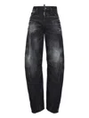 Dsquared2 Washed Tapered Jeans In Black