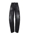 Dsquared2 Washed Tapered Jeans In Black