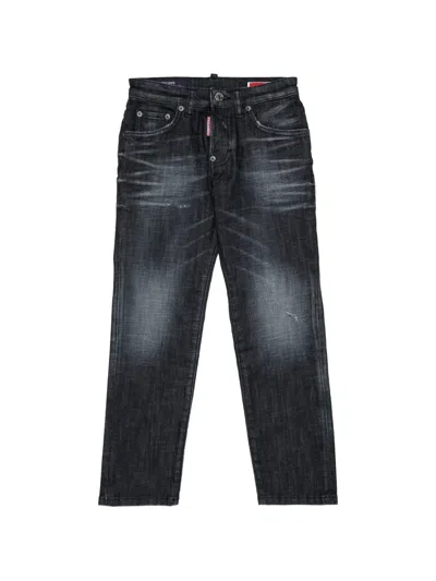Dsquared2 Kids' Washed-effect Jeans In Blue
