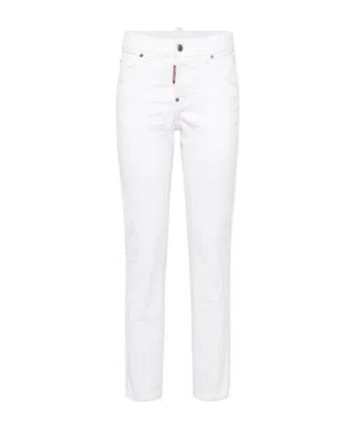 Dsquared2 Jennifer Stretch Cotton Skinny Jeans In White