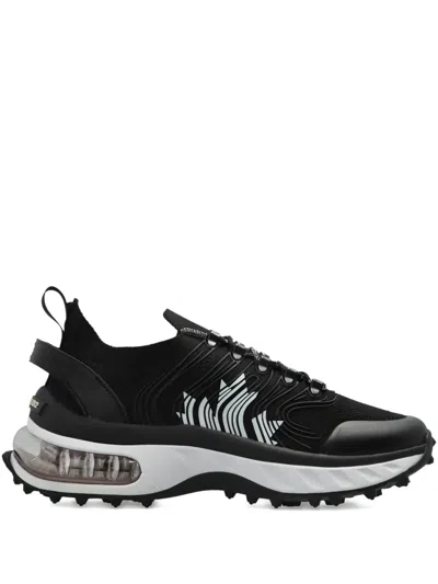 Dsquared2 Wave-pattern Lace-up Low-top Sneakers In Black